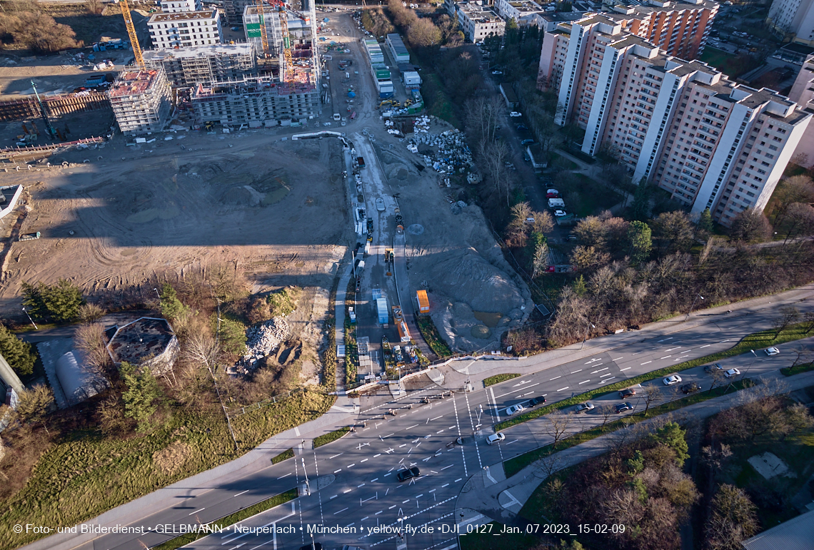 07.01.2023 - Baustelle zum Alexisquartier und Pandion Verde in Neuperlach